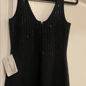 St. John Black Sequin Mini Dress